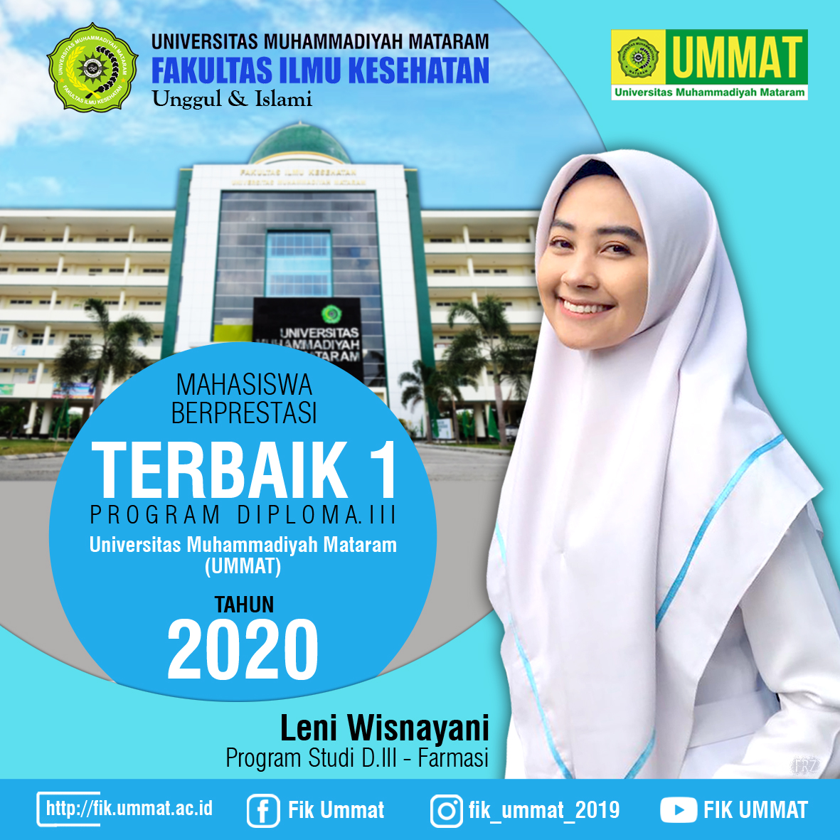You are currently viewing Leni Wismayani, Mahasiswa Fakultas Ilmu Kesehatan Program Studi D3 Farmasi Meraih Gelar Juara 1 Pilmapres