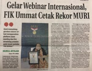 Read more about the article FIK UMMAT Hadiahkan Rekor MURI Melalui Kegiatan Webinar Internasional