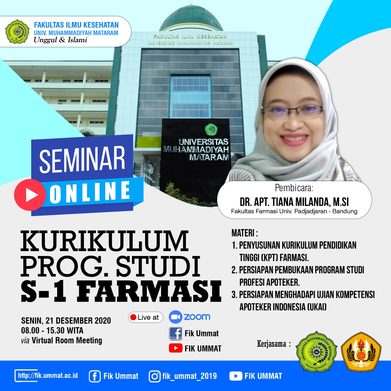 Read more about the article Seminar Online Penyusunan Kurikulum Prodi S1 Farmasi