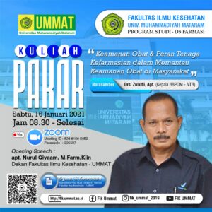 Read more about the article Kuliah Pakar oleh Kepala BBPOM Mataram