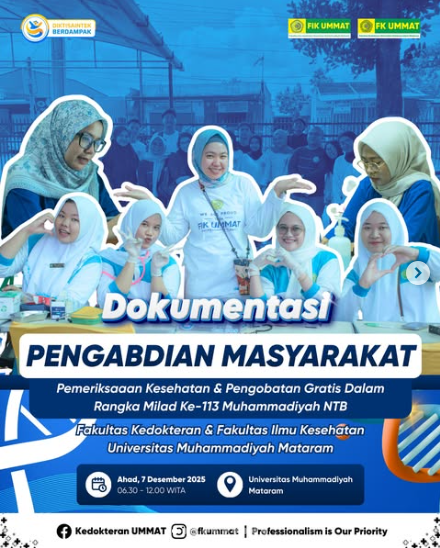 FIK & FK UMMAT Gelar Pengobatan Gratis untuk Lansia, Semarakkan Milad Ke-113 Muhammadiyah NTB